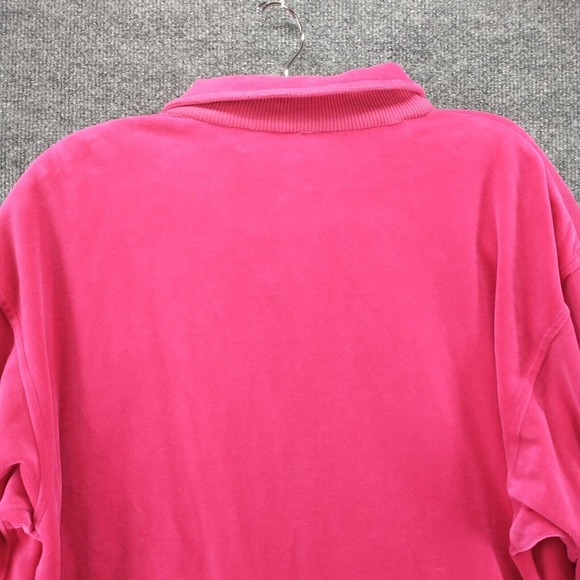 Ivana Womens Fleece Polo Shirt Pink Large Pullover Logo Embroidered Vintage - Picture 5 of 12